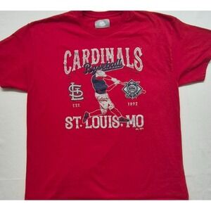 St. Louis Cardinals Majestic men's red baseball theme graphic t-shirt sz. XL